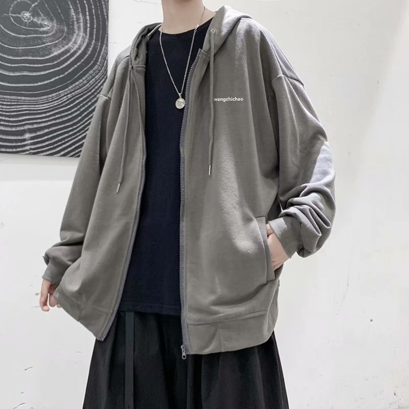 Áo hoodie phối khóa kéo dáng rộng cá tính dành cho nam | BigBuy360 - bigbuy360.vn