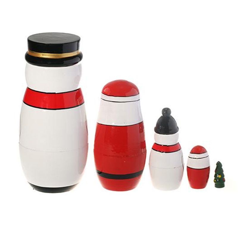 Bộ 5 búp bê Nga bằng gỗ nhiều màu sắc
