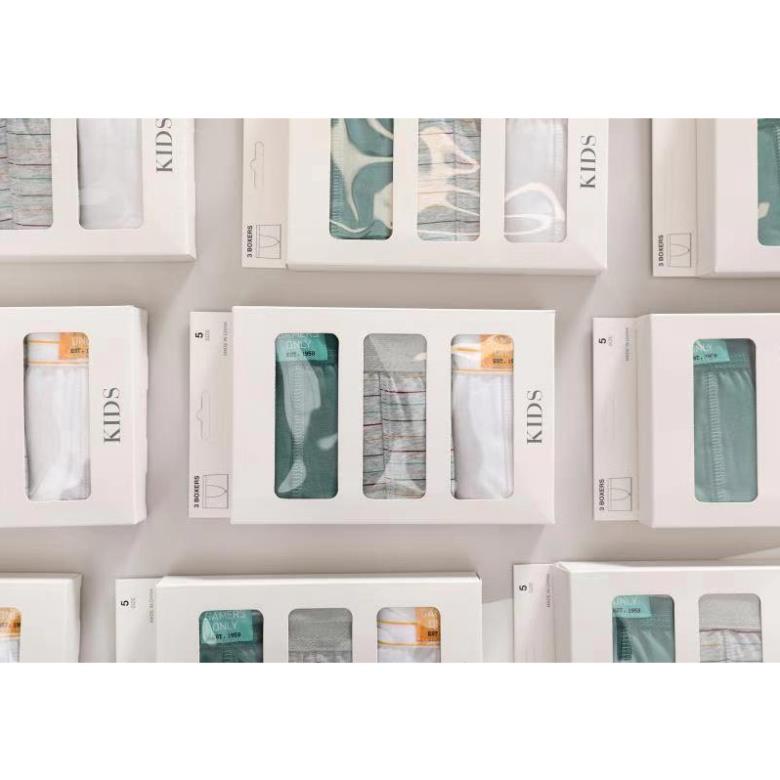 Quần sịp bé trai hàng xuất dư GẠO KIDS - Set 3 quần sịp hàng nguyên hộp chất cotton cao cấp cho bé trai size 5-12t