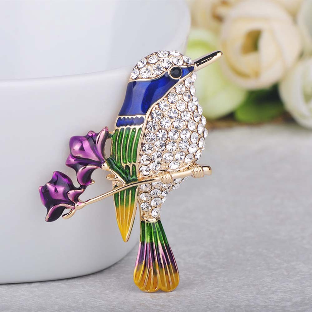 Trâm cài áo hình chim đậu cành cây