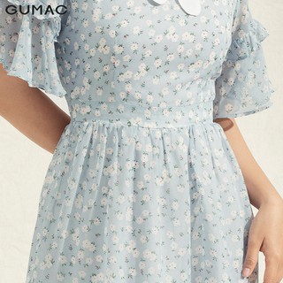 Đầm nơ cổ phối bèo DA1179 GUMAC