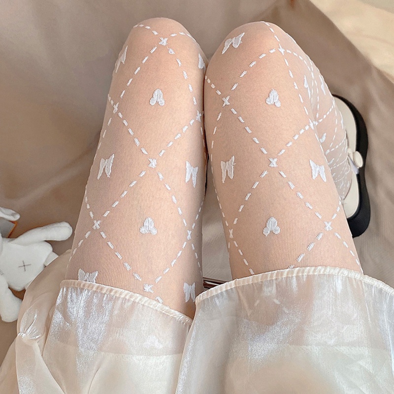XIXI Quần Tất Mỏng Họa Tiết Chấm Bi / Trái Tim / Hình Xăm Thời Trang Cho Nữ