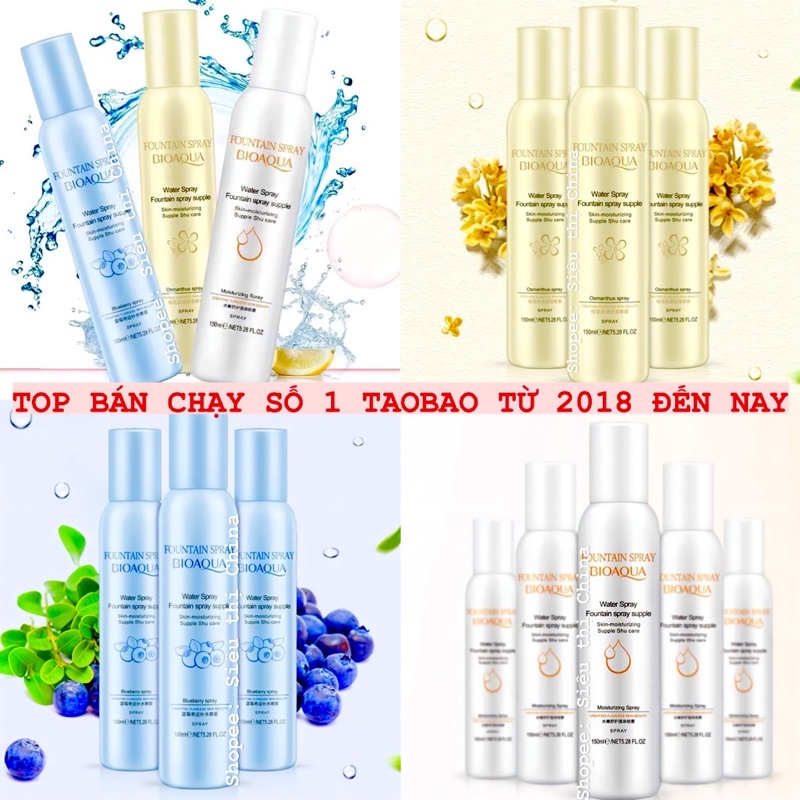 Xịt Khoáng Dưỡng Ẩm Da Căng Bóng Trắng Sáng BIOAQUA Chống Lão Hoá Xịt Khoá MAKE UP Cố Định Trang Điểm Không Trôi