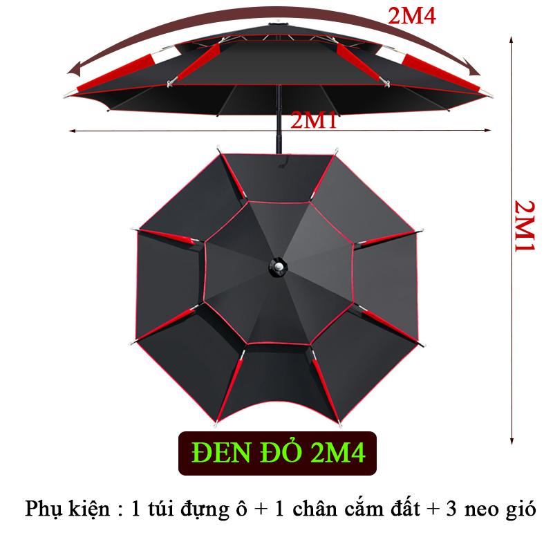 Ô câu cá TH147 - 2m4 2 tầng khoét góc đen viền đỏ