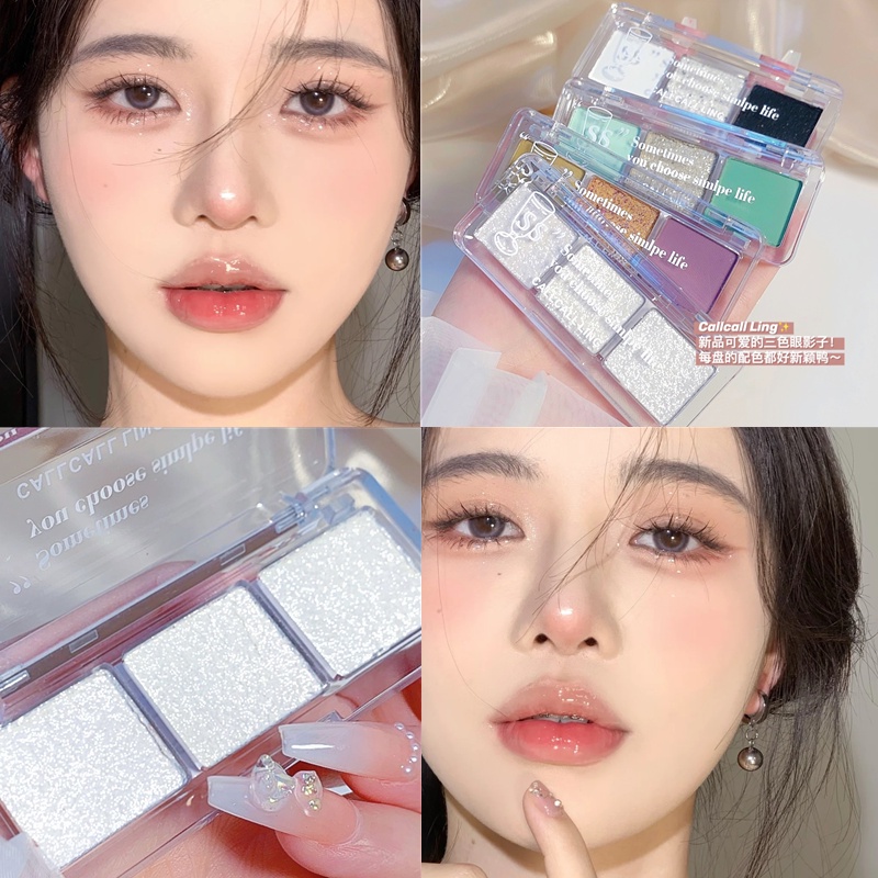 Bảng Phấn Mắt CAPPUVINI® 3 Màu Màu Xanh Lá/Đen Sắc Chống Thấm Nước Chống Mồ Hôi