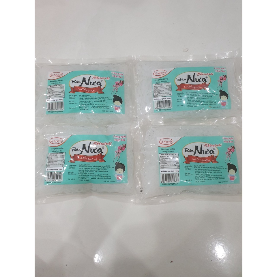 Combo 4 gói Bún Nưa Keto Das Vị Nguyên 160g - Gói nhỏ dễ sử dụng