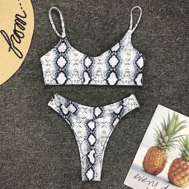 Bộ đồ bơi hai mảnh họa tiết da báo phong cách Boho gợi cảm cho nữ<br />