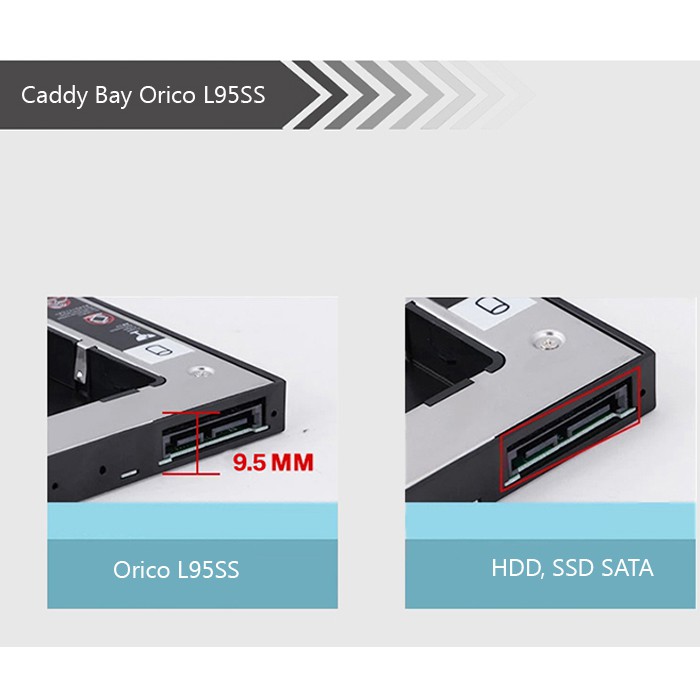 Khay ổ cứng ổ đĩa Laptop Orico Caddy bay Orico - L95SS / L127SS