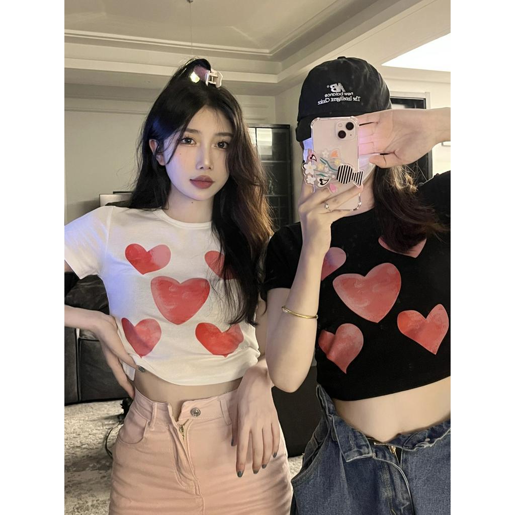 Áo Thun Cộc Tay In Hình Trái Tim 63528