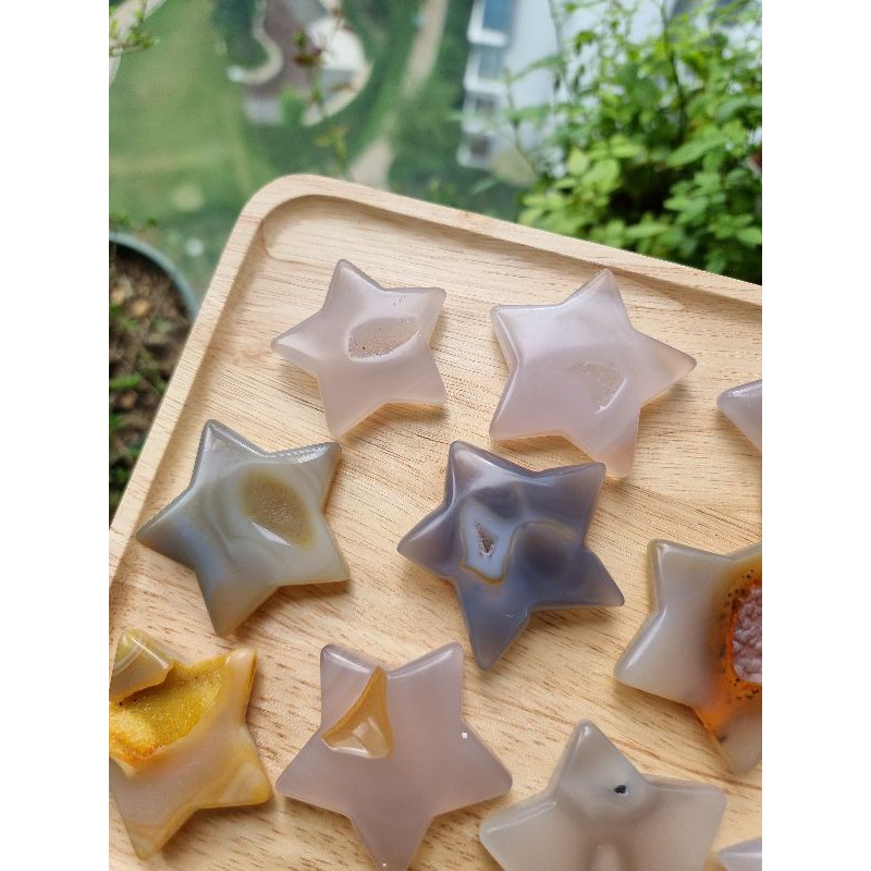 Ngôi sao đá mã não tự nhiên dùng trong reiki - tarot - năng lượng