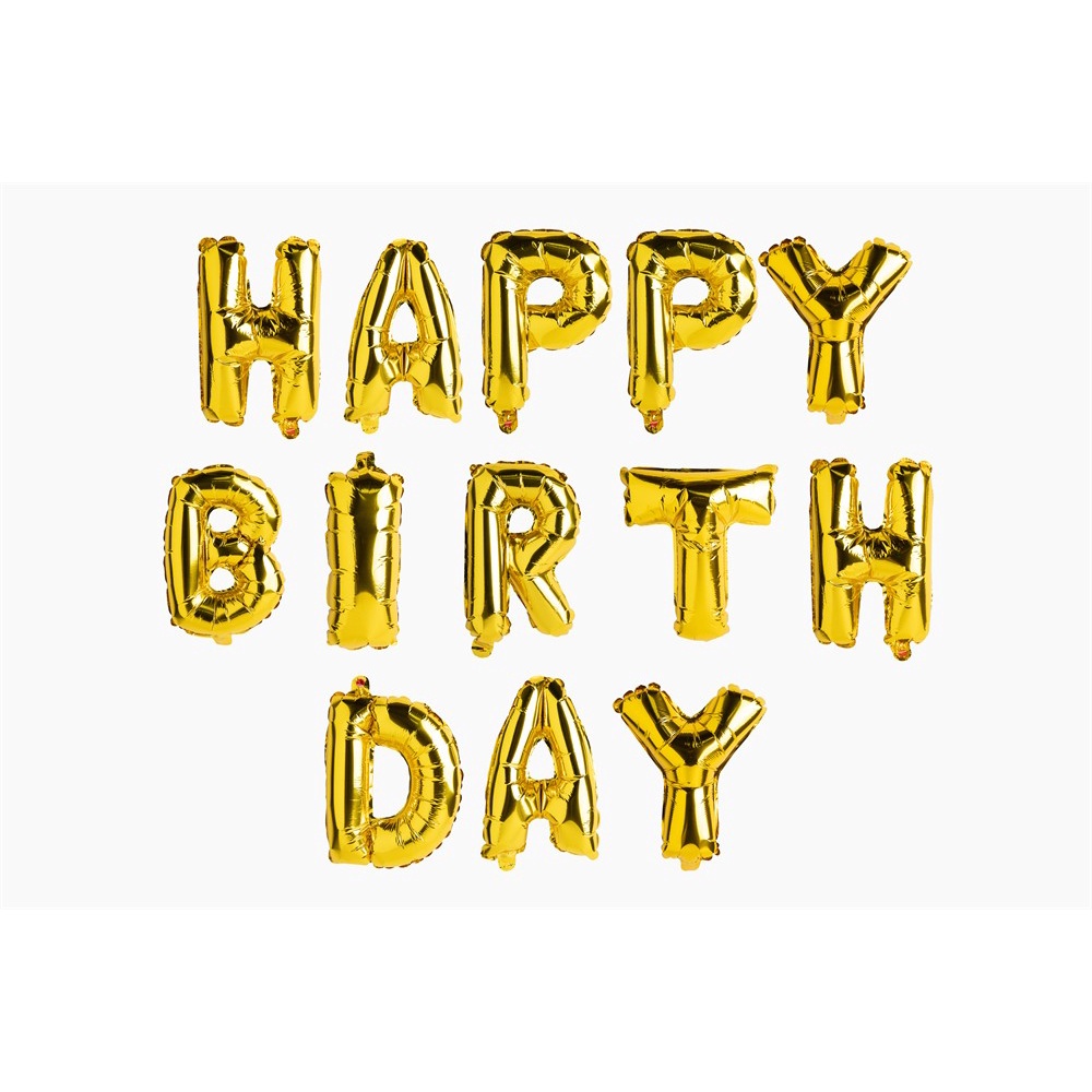 Set Bong Bóng Bay ARTBOX Hàn Quốc Màu Vàng Chữ HAPPY BIRTHDAY Dùng Trang Trí Tiệc Sinh Nhật