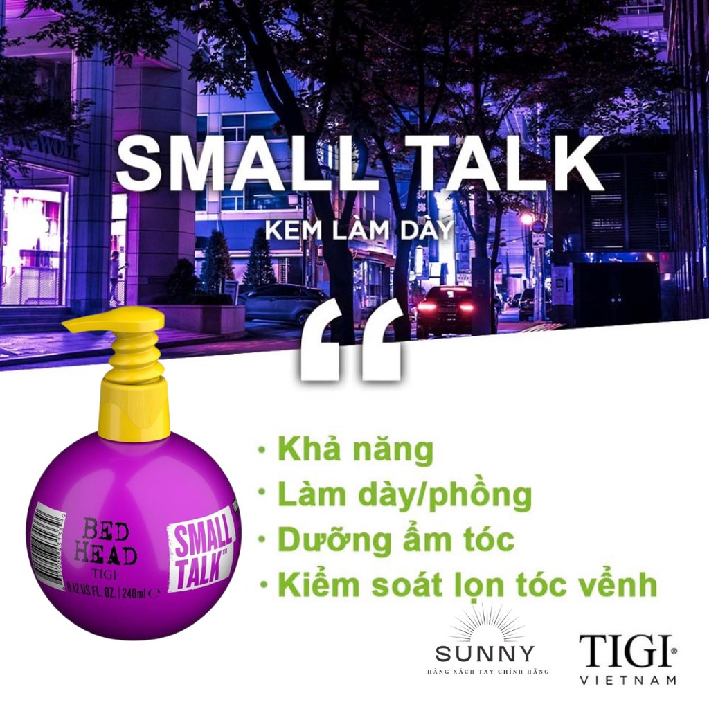 Gel tạo kiểu tóc xoăn 3 trong 1 Tigi Small Talk quả cầu tím tạo kiểu cho tóc, chăm sóc tóc, gel vuốt tóc tigi