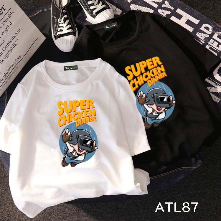 thêm size size đại S đến 6XL form to ATL87 Có size 6XL Áo thun unisex tay lỡ hình Super Chicken Dinn