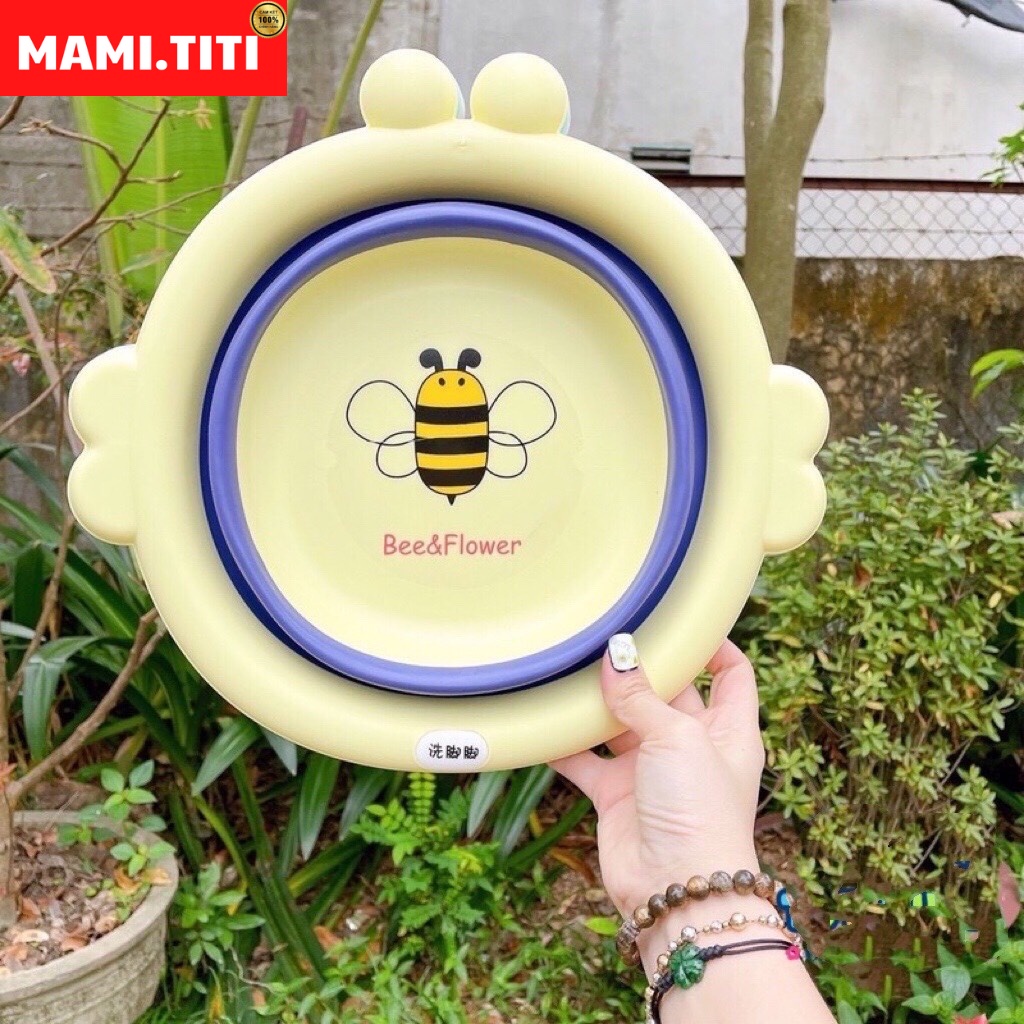 Chậu rửa mặt gấp gọn, [ SILICON ] CHẬU RỬA MẶT GẤP GỌN HÌNH ONG CHO BÉ