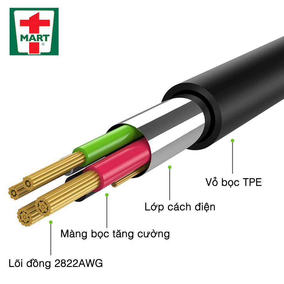 Dây sạc USB Type C hỗ trợ sạc nhanh Qualcomm Quick Charge Galaxy Note 8/ S8/ S8 Plus và các máy có cổng Type-C