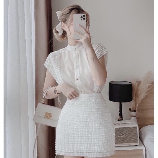 Set Đồ Nữ Đi Chơi, Sét Bộ Áo Kèm Chân Váy Hotrend Xinh Xắn[ HÀNG CHUẨN SHOP] Chất Liệu Ren Vối Voan Thời Trang Nữ Xm Mp
