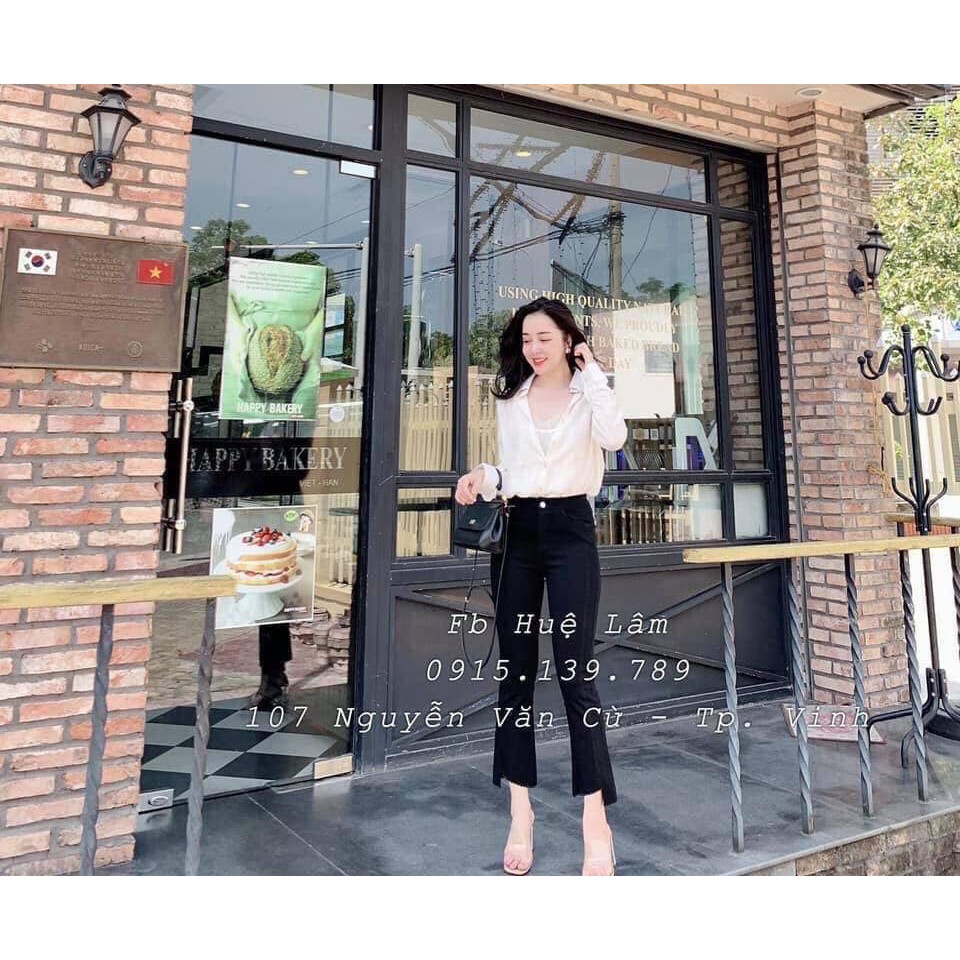 Bán Buôn_Quần giấy ống loe rách gấu cho nữ | BigBuy360 - bigbuy360.vn