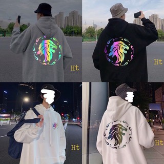 Áo hoodie nỉ bông in phản quang 7 màu in cung Sư tư , áo hodie nỉ phản quang