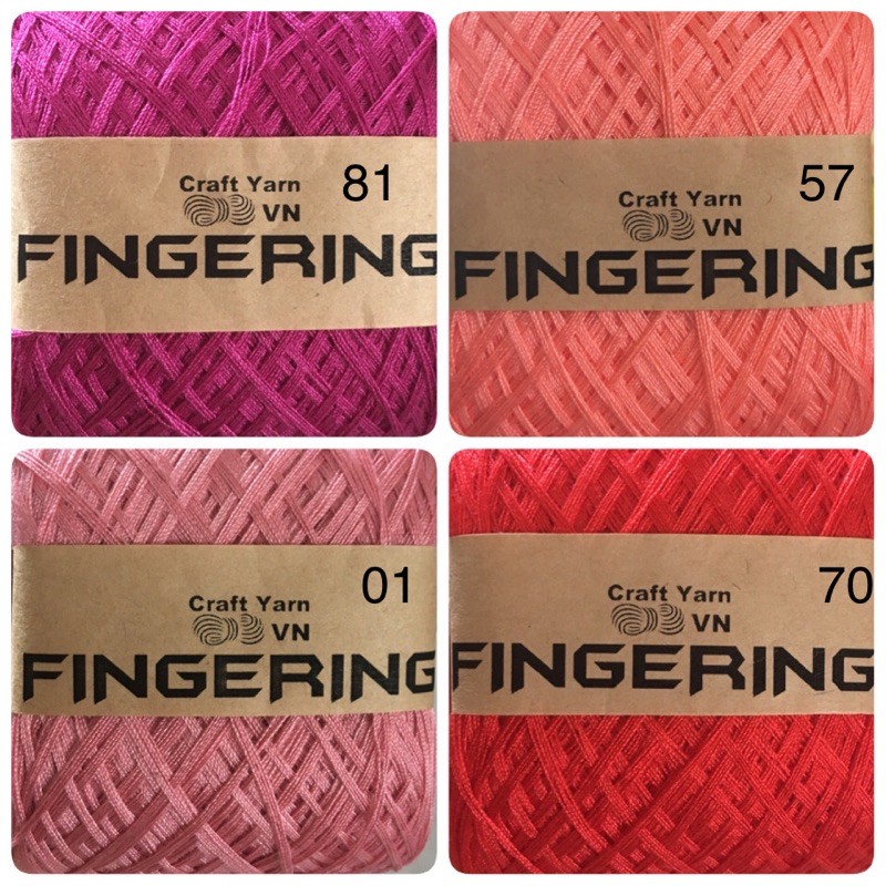 Sợi Fingering cotton Nhật bóng chập 4