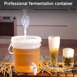 2X 5L Plastic Bucket for Wine Fermentation Leakproof Container Beer Fermenter with Airlock Faucet and Lid