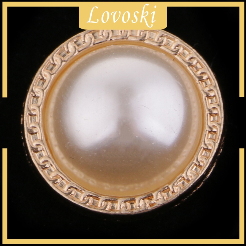 Bộ 8 Nút Áo Tròn Bằng Nhựa Đính Ngọc Trai Giả