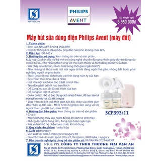 Máy Hút Sữa Điện Đôi Eureka Philips Avent 393.11