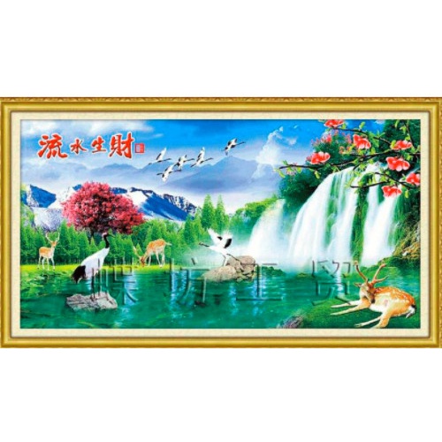 Tranh thêu chữ thập Phong cảnh tuyệt đẹp _ A202_ 188X100CM.