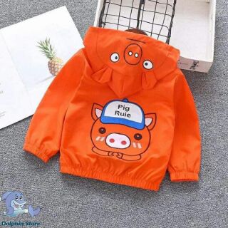 Combo sỉ 33 áo khoác gió hình lợn cho bé