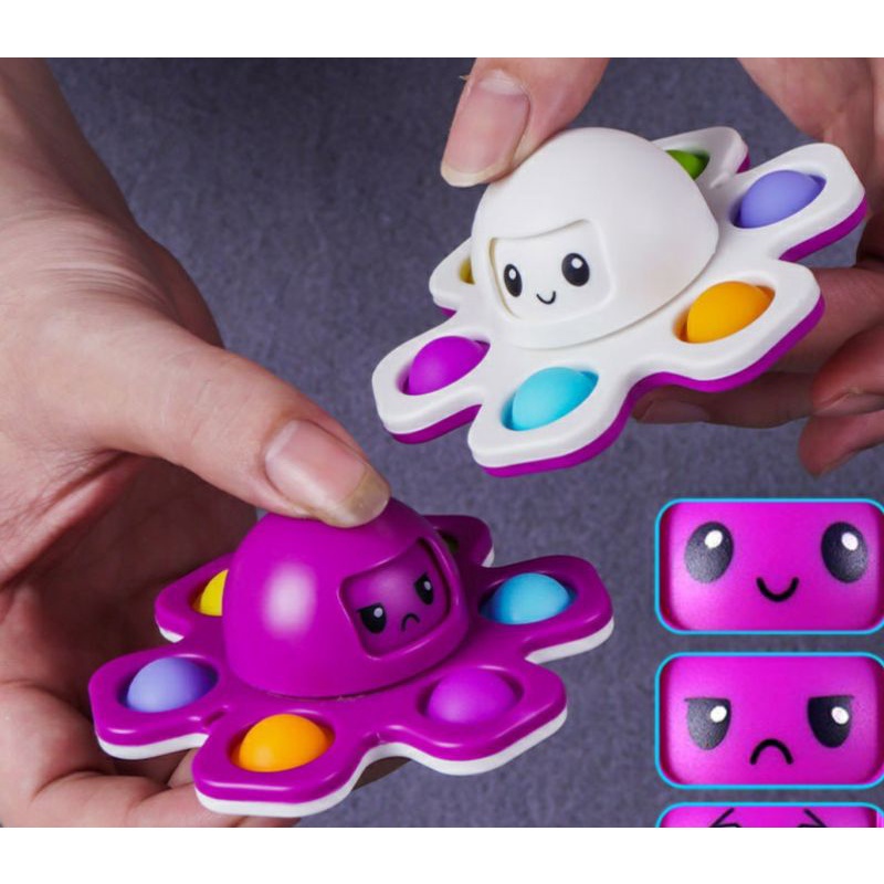 Pop it con quay bạch tuộc cảm xúc 5 in 1 biễu cảm ( KẺM DÂY TREO )
