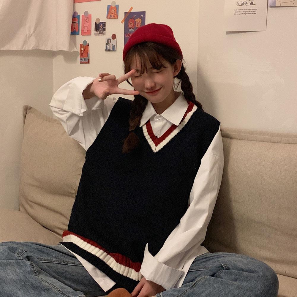 Áo Gile Sweater Dáng Rộng Không Tay Phong Cách Hàn Quốc Dành Cho Nữ | BigBuy360 - bigbuy360.vn