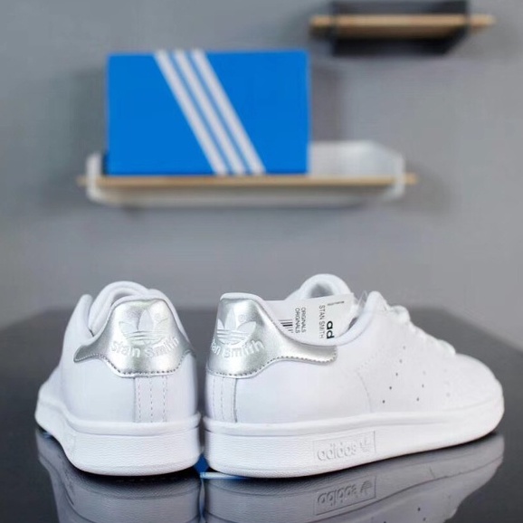 Giày Sneaker Nam Nữ Adidas Stansmith Trắng Bạc