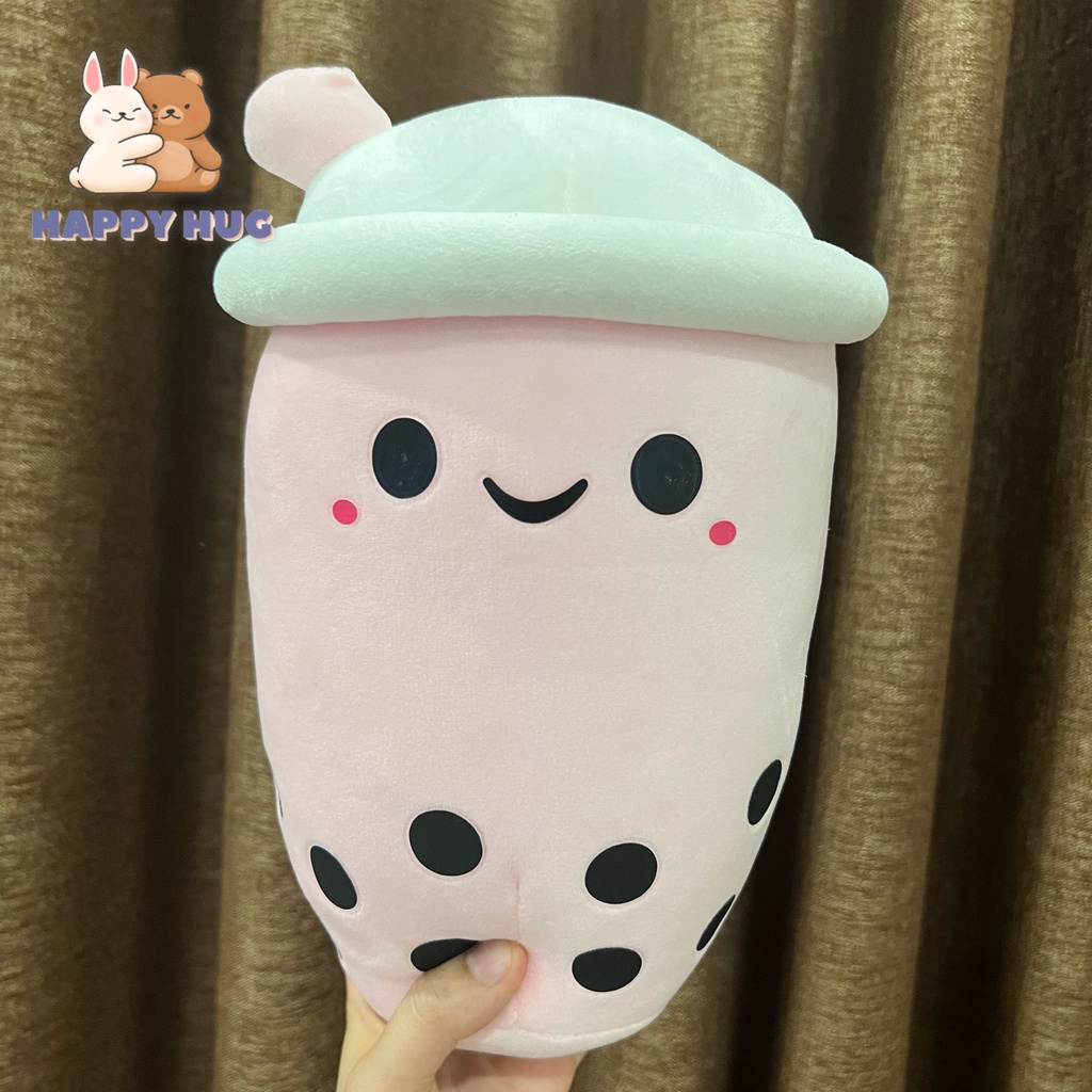 Đồ chơi nhồi bông hình cốc trà sữa size 30/35 cm dễ thương, thú bông ôm nằm - Happy Hug
