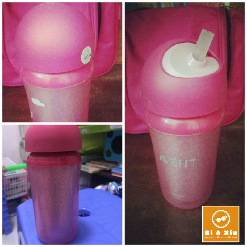 Bình tập uống Philips Avent cách nhiệt có ống hút 260ml
