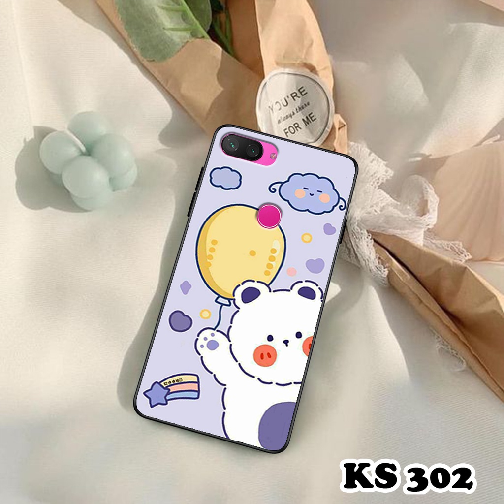 Ốp lưng Xiaomi Mi 8 - Mi 8 Lite - Mi 8 SE - Mi 9 - Mi 9 SE - Ốp in hình gấu &amp; thỏ đang yêu - Lưng nhám viền TPU cao cấp