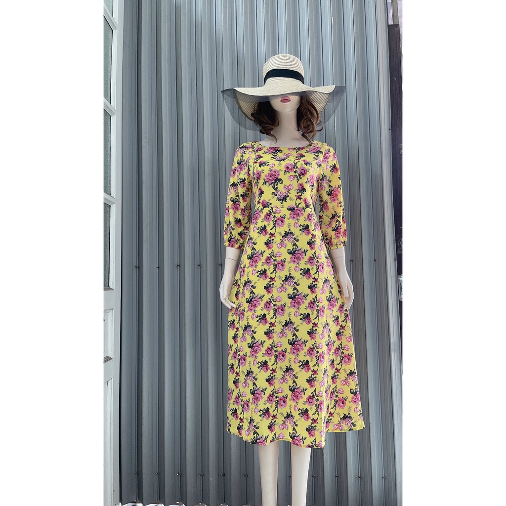Đầm BIG SIZE (hàng đẹp Sale Lẻ Size số lượng có hạn) - Đầm xòe các họa tiết tay dài có dây cột eo - VADA + ĐS02 | BigBuy360 - bigbuy360.vn