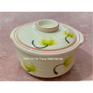 Bát nắp vẽ bồ công anh gốm sứ Bát Tràng
