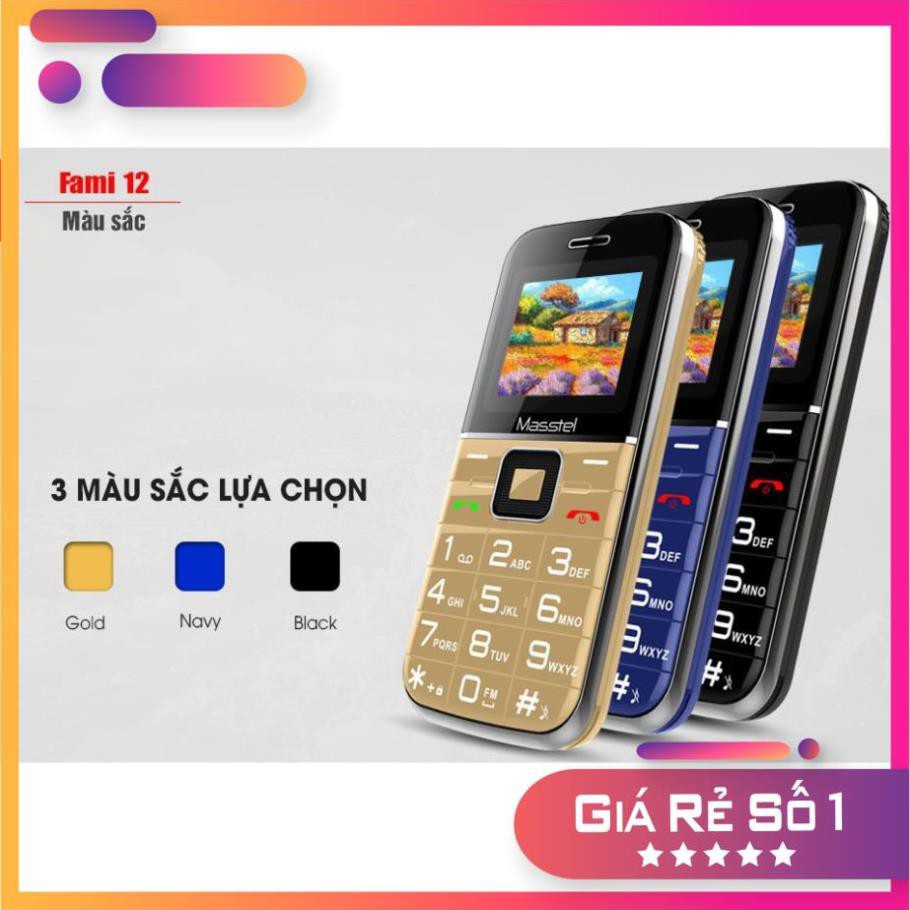 💥 Free Ship💥Điện Thoại Người Già Masstel Fami 12, 2 Sim, Loa To, Bàn Phím To