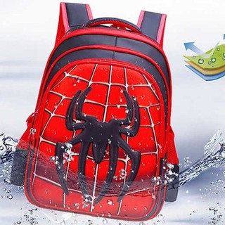 Balo học sinh chống gù, chống thấm nước cao cấp in hình nhện - Size 42cm