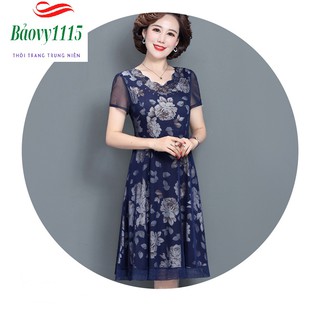 Váy Lưới ngắn tay cho mẹ