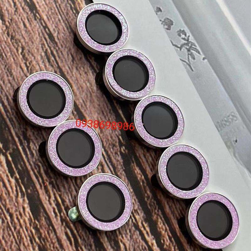 Iphone 13 / 13 mini _ bộ 2 mắt dán bảo vệ camera nhũ hồng siêu xinh