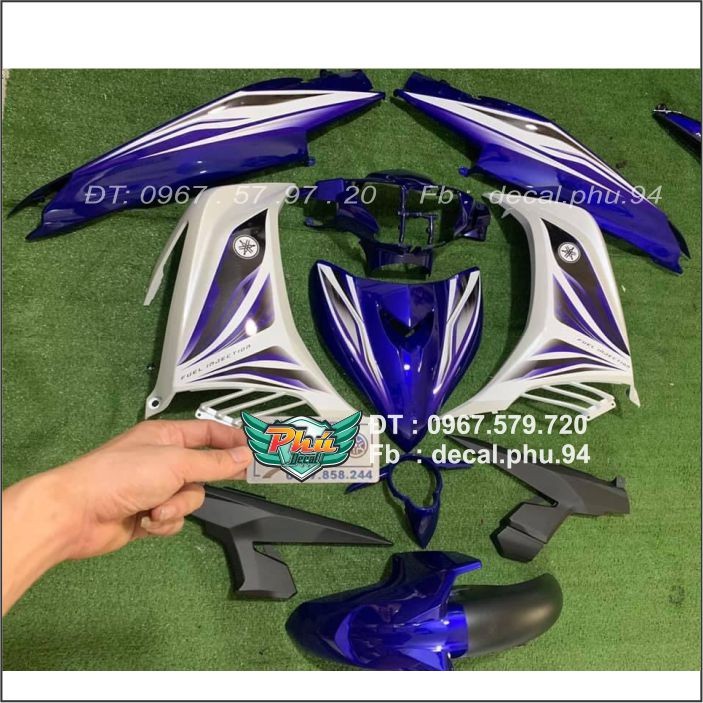 Tem Exciter 135 Xanh Trắng (B)