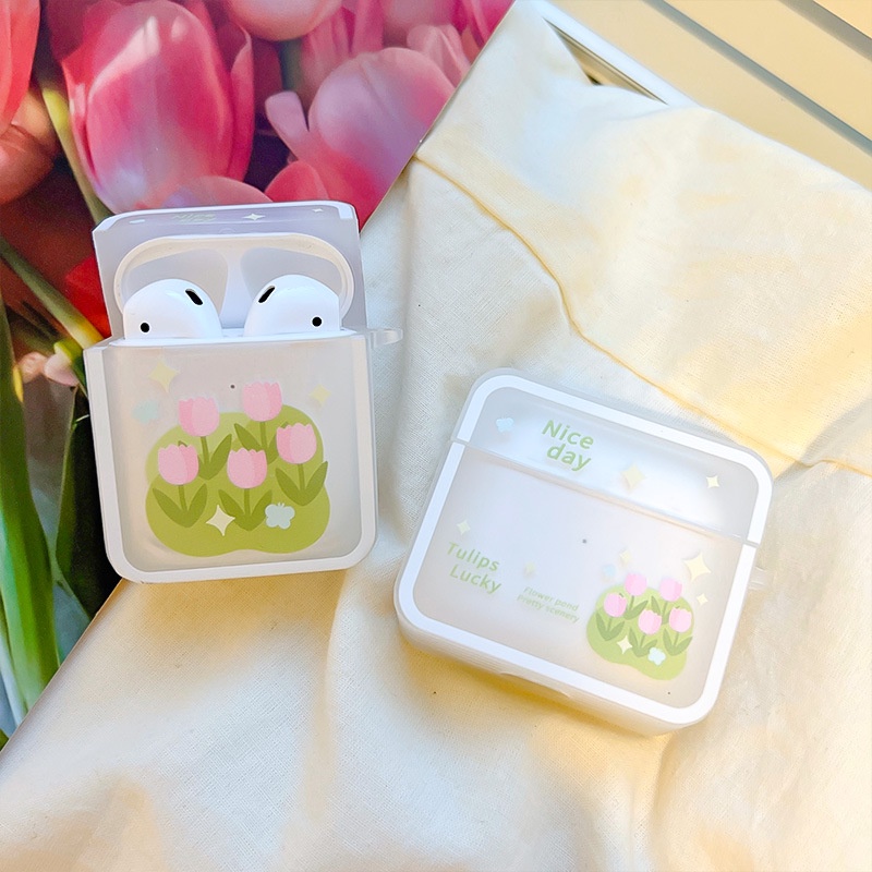 Vỏ Bảo Vệ Hộp Sạc Tai Nghe airpods 2 / 3 Bằng Silicon Hình Vuông Phong Cách Nhật Hàn Thời Trang