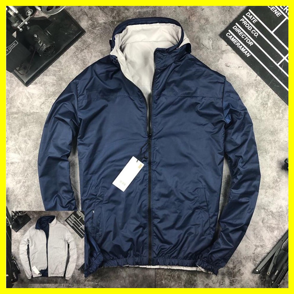 Áo khoác gió nam 2 mặt màu rêu - đen chất đẹp dáng vừa phù hợp cho cả nam và nữ