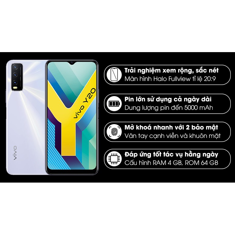Điện Thoại Vivo Y20 4Gb/64Gb - Hàng Chính Hãng | BigBuy360 - bigbuy360.vn