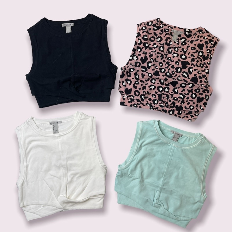 Áo croptop chất cotton xoắn bụng F21