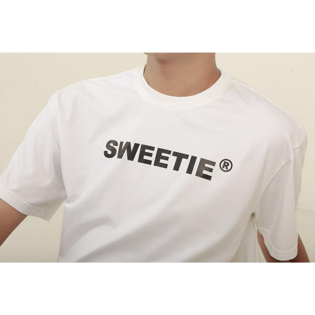 [IN TÊN YÊU CẦU] Áo Thun oversize SWEETIE IN 2 MẶT phông unisex vải COTTON giữ form, chống nhăn, áo đôi basic - LILA