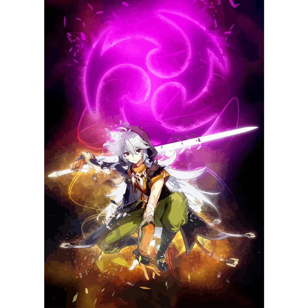 Tranh Sơn Dầu Trang Trí Hình Anime (Tự Sơn)