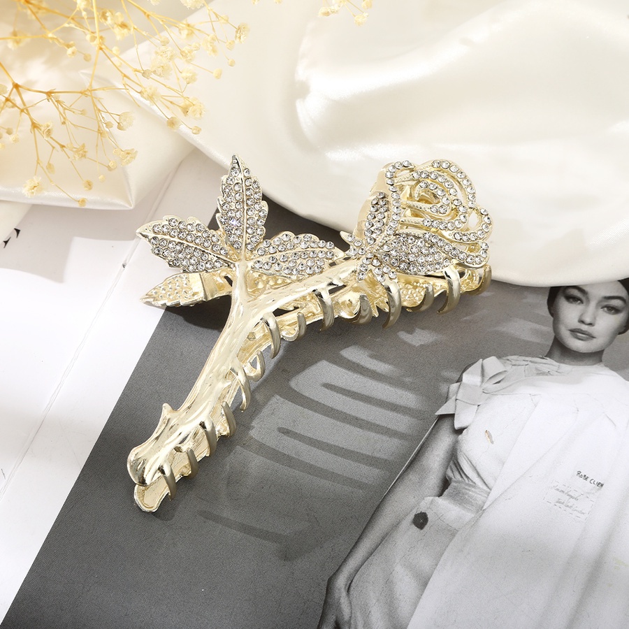 Kẹp Tóc Hoa Hồng Đính Đá Và Ngọc Trai Nhân Tạo Thời Trang