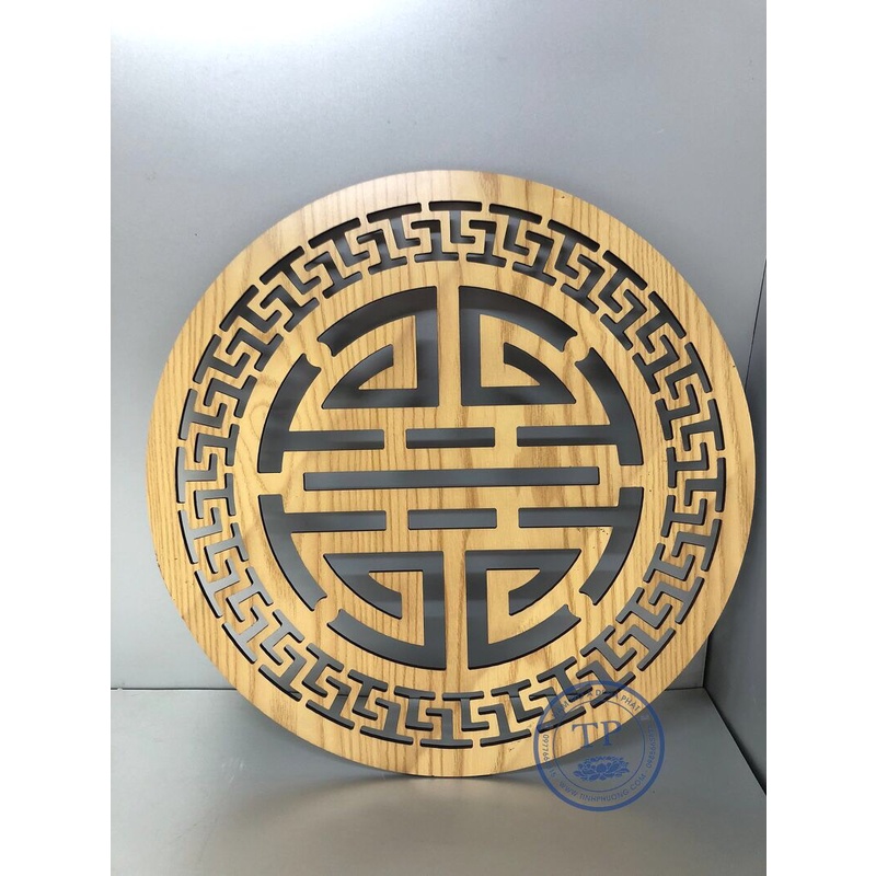 TẤM TRANG TRÍ ỐP LƯNG BÀN THỜ MẪU CHỮ THỌ MÀU GỖ TỰ NHIÊN - Đồ thờ cúng phong thủy Tịnh Phương