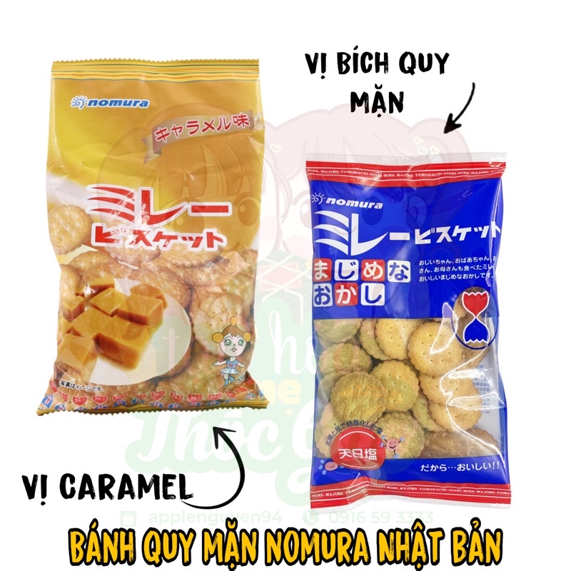 Bánh quy Nomura vị mặn và vị Caramel Nhật Bản